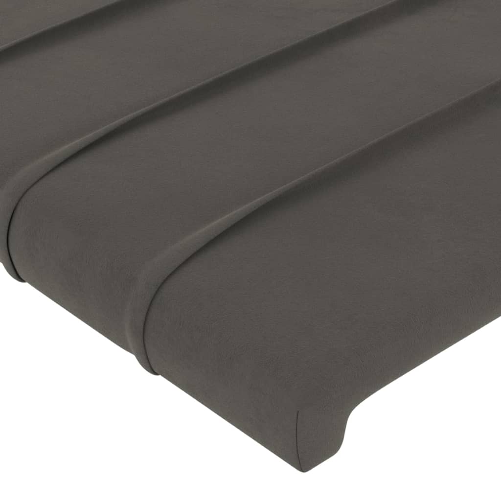 Cadre de lit sans matelas gris foncé 100x200 cm velours