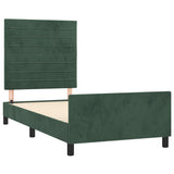 Cadre de lit sans matelas vert foncé 100x200 cm velours