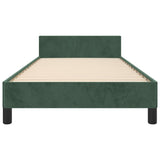 Cadre de lit sans matelas vert foncé 100x200 cm velours