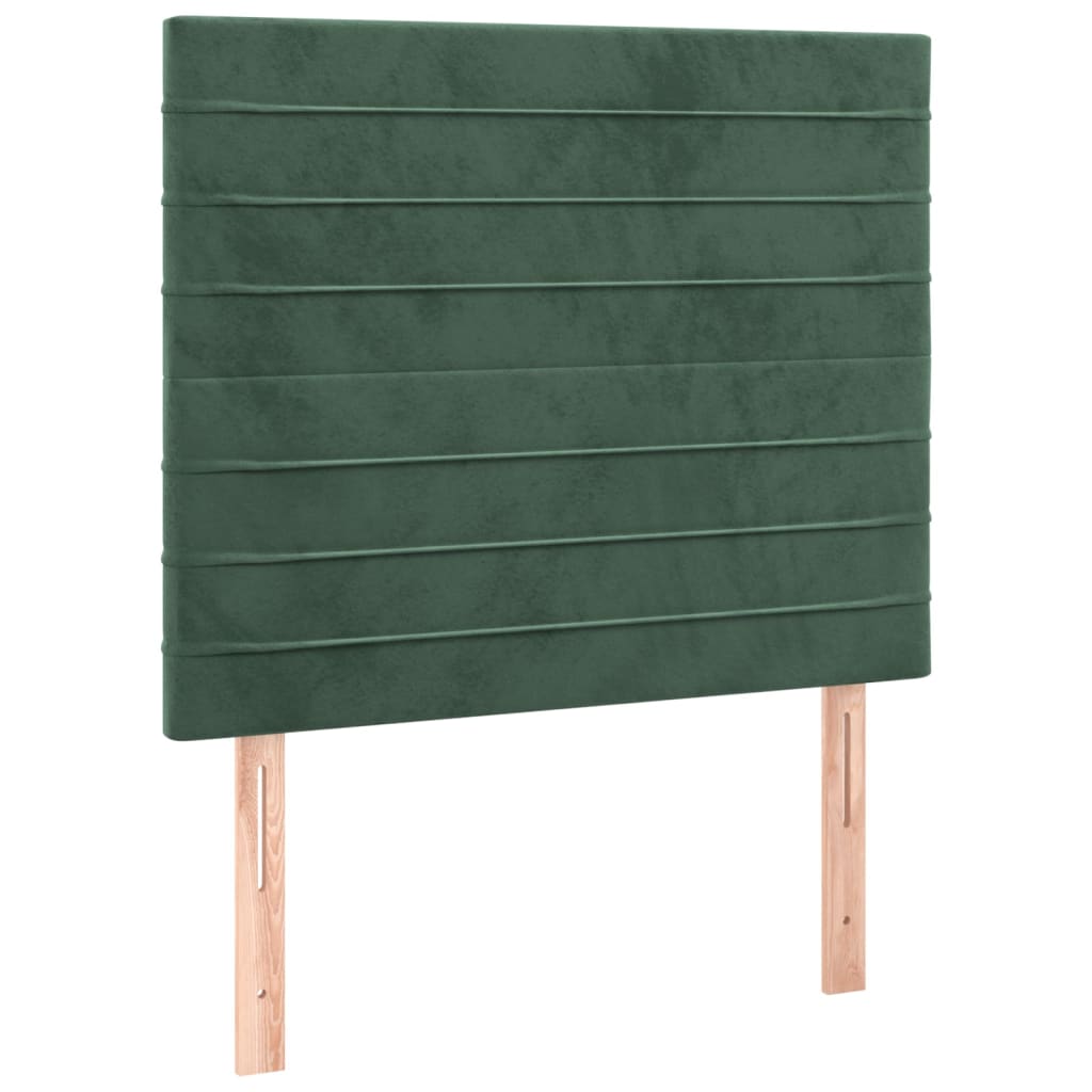 Cadre de lit sans matelas vert foncé 100x200 cm velours