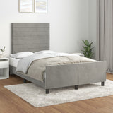 Cadre de lit sans matelas gris clair 120x200 cm velours