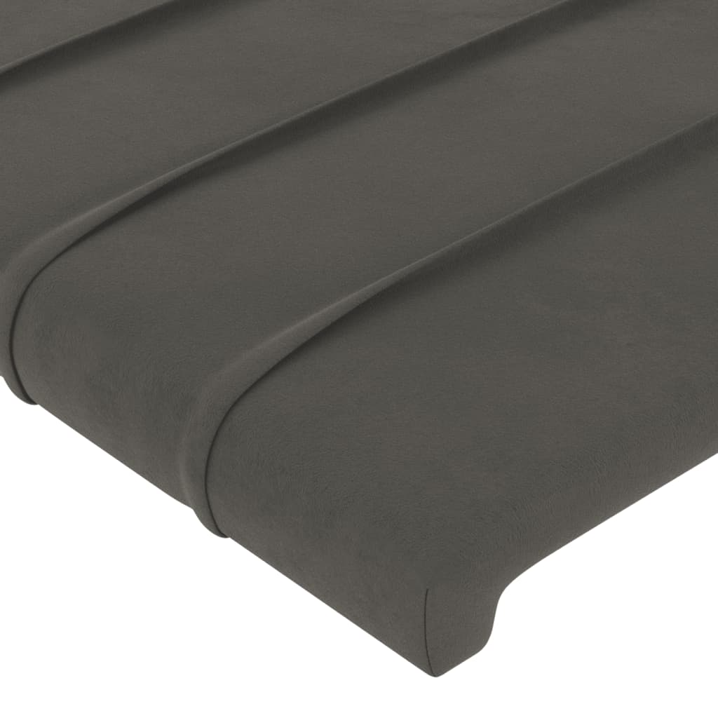 Cadre de lit sans matelas gris foncé 120x200 cm velours