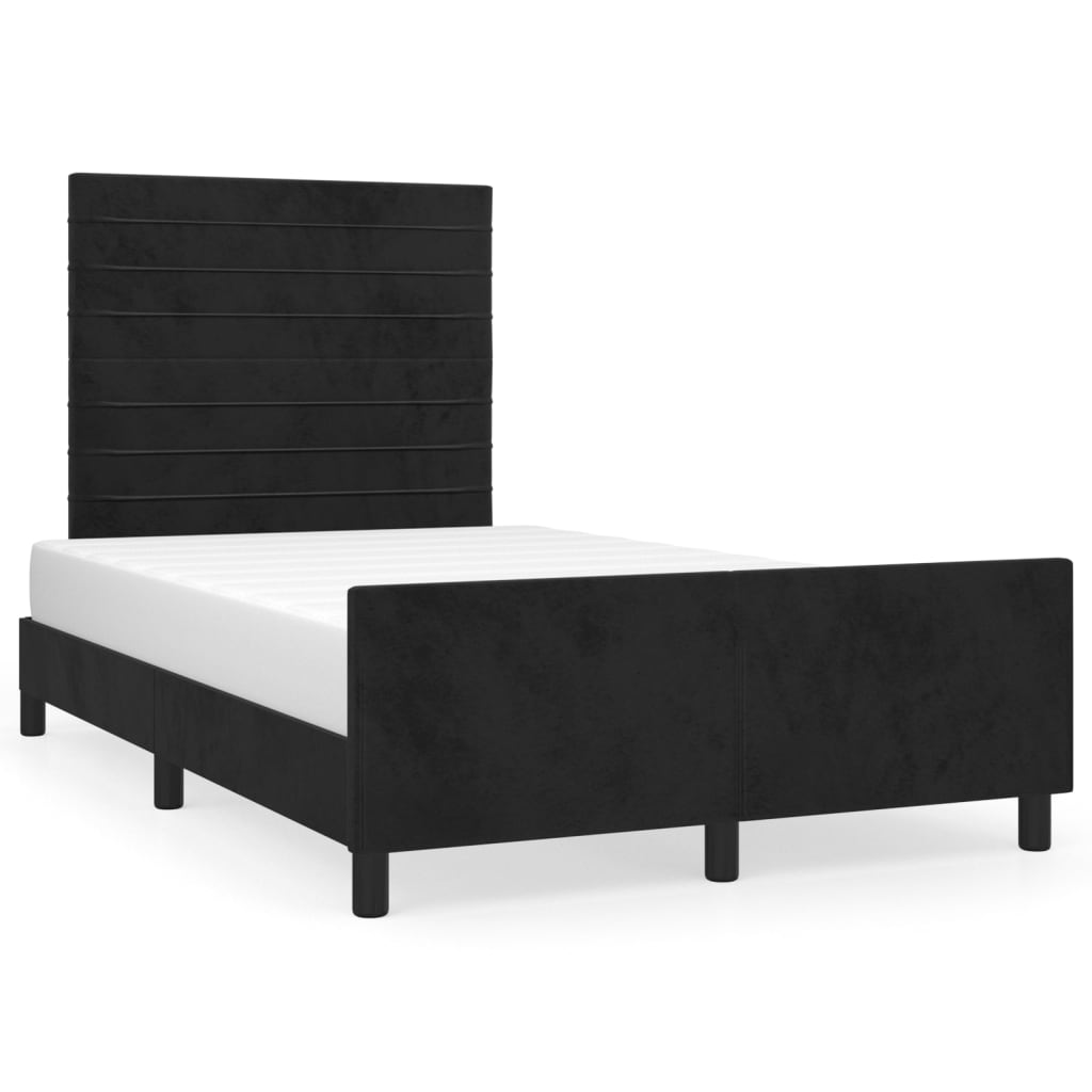 Cadre de lit sans matelas noir 120x200 cm velours