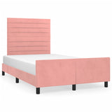 Cadre de lit sans matelas rose 120x200 cm velours