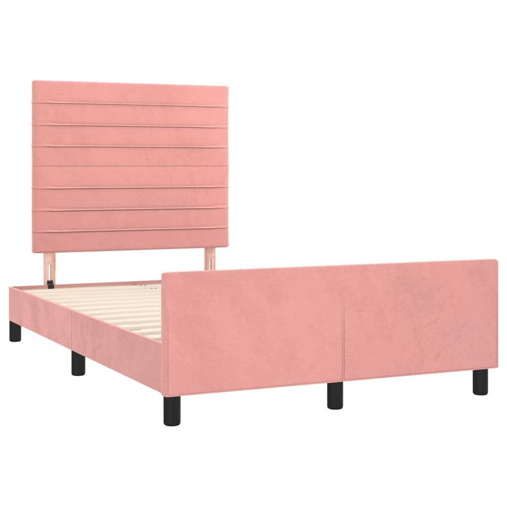 Cadre de lit sans matelas rose 120x200 cm velours