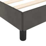 Cadre de lit sans matelas gris foncé 140x190 cm velours