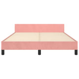 Cadre de lit sans matelas rose 140x190 cm velours