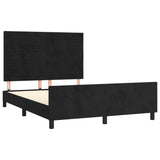 Cadre de lit sans matelas noir 140x200 cm velours