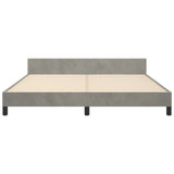 Cadre de lit sans matelas gris clair 160x200 cm velours