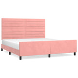 Cadre de lit sans matelas rose 160x200 cm velours