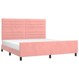 Cadre de lit sans matelas rose 160x200 cm velours