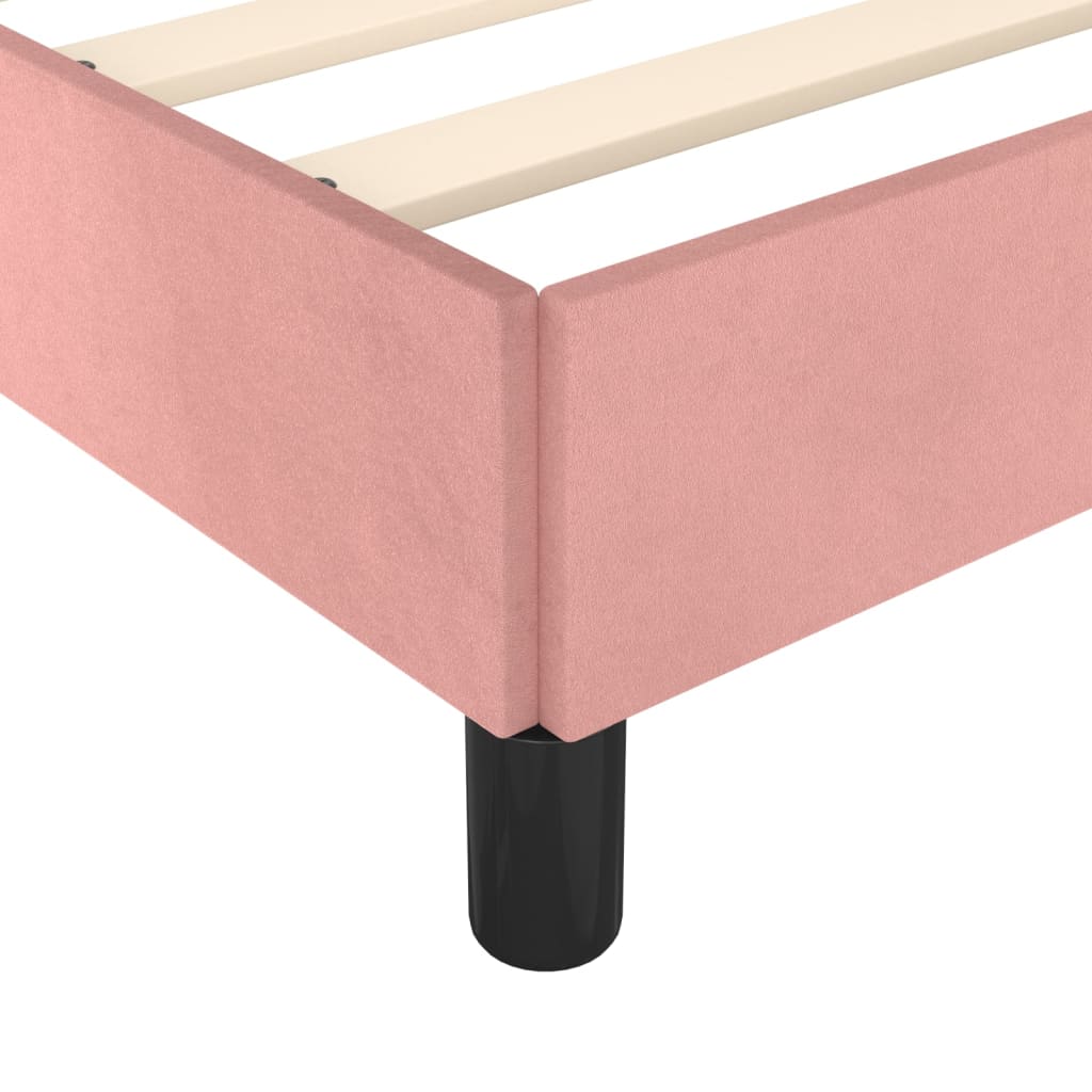 Cadre de lit sans matelas rose 160x200 cm velours