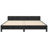 Cadre de lit sans matelas noir velours