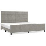 Cadre de lit sans matelas gris clair 200x200 cm velours