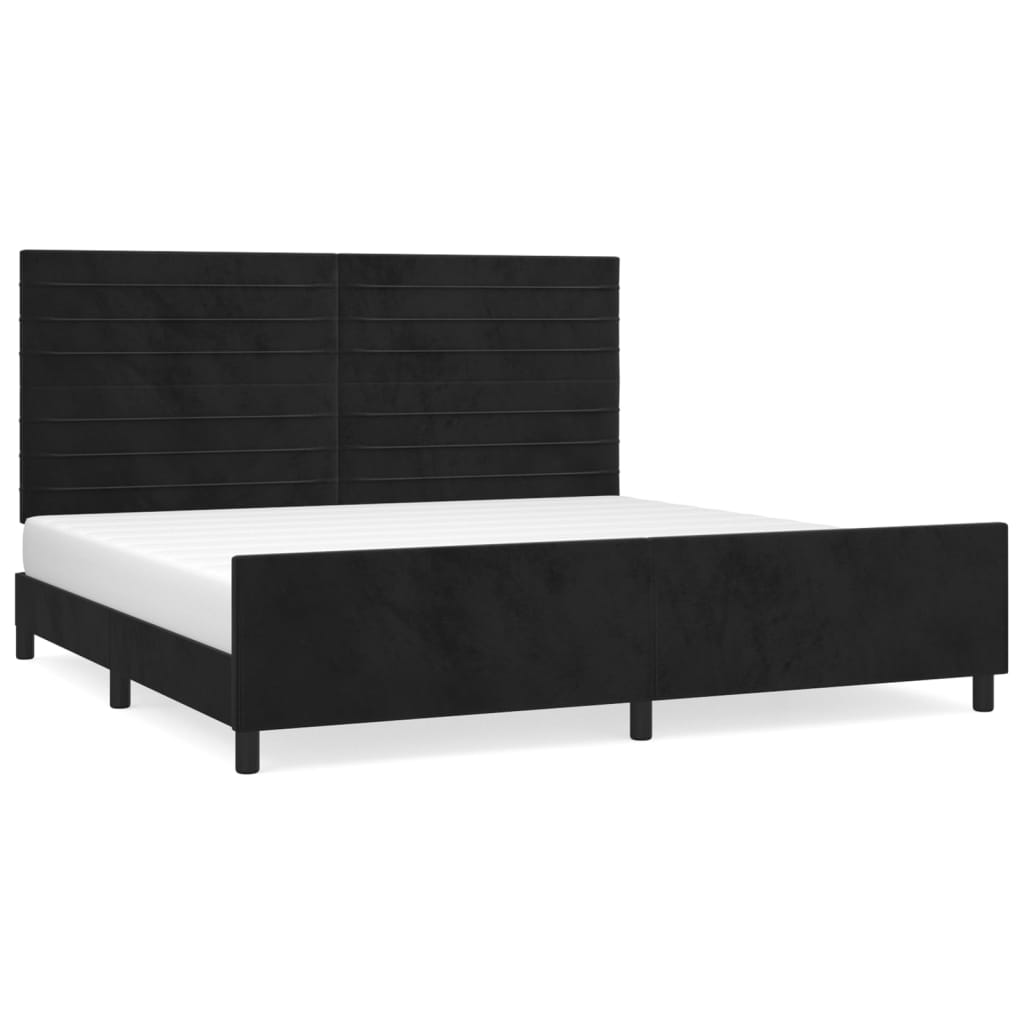 Cadre de lit sans matelas noir 200x200 cm velours