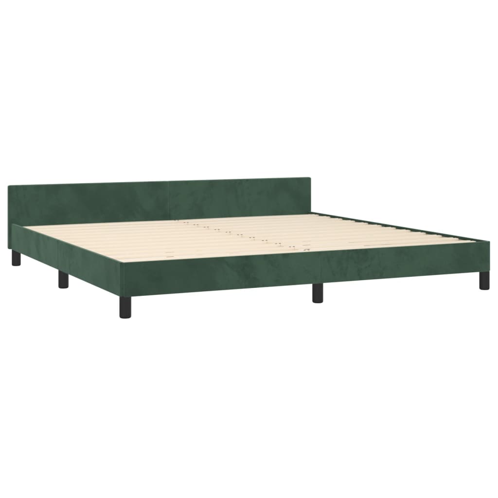 Cadre de lit sans matelas vert foncé 200x200 cm velours