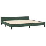 Cadre de lit sans matelas vert foncé 200x200 cm velours