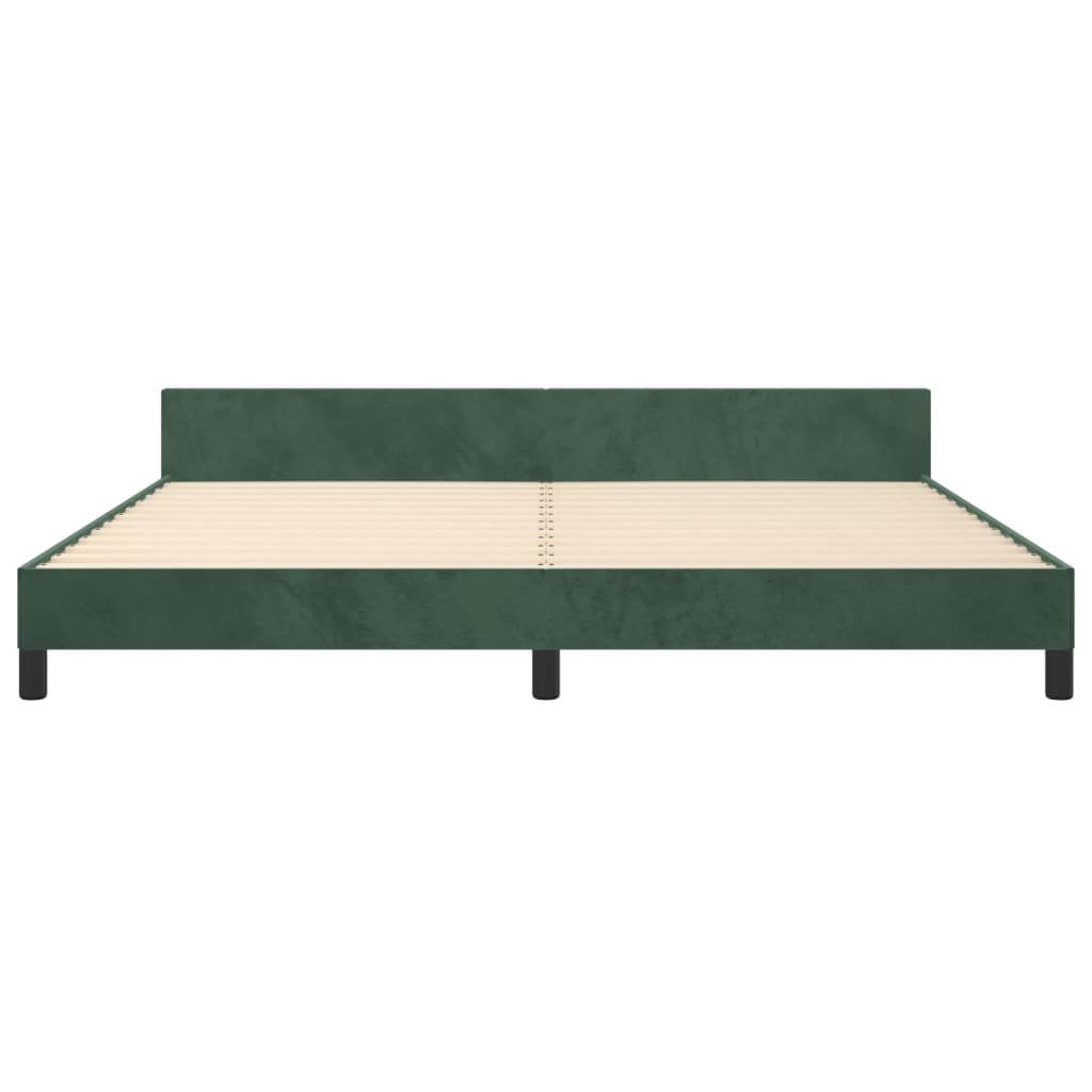 Cadre de lit sans matelas vert foncé 200x200 cm velours