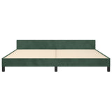 Cadre de lit sans matelas vert foncé 200x200 cm velours