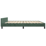 Cadre de lit sans matelas vert foncé 200x200 cm velours