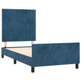 Cadre de lit sans matelas bleu foncé 80x200 cm velours