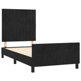 Cadre de lit sans matelas noir 90x190 cm velours