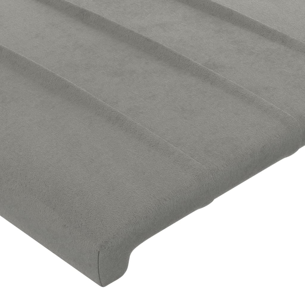 Cadre de lit sans matelas gris clair 90x200 cm velours