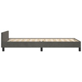 Cadre de lit sans matelas gris foncé 90x200 cm velours