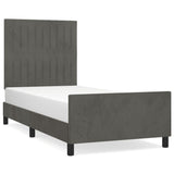 Cadre de lit sans matelas gris foncé 100x200 cm velours