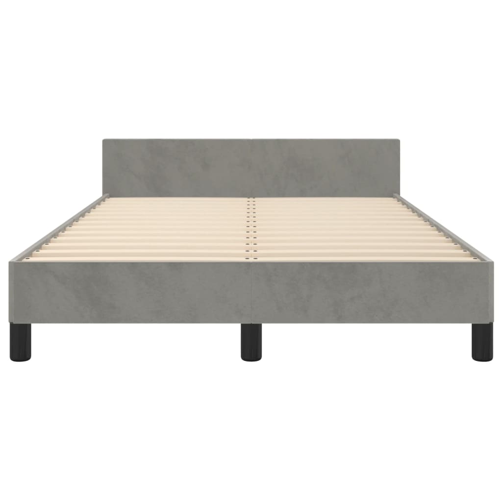 Cadre de lit sans matelas gris clair 120x200 cm velours