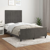 Cadre de lit sans matelas gris foncé 120x200 cm velours