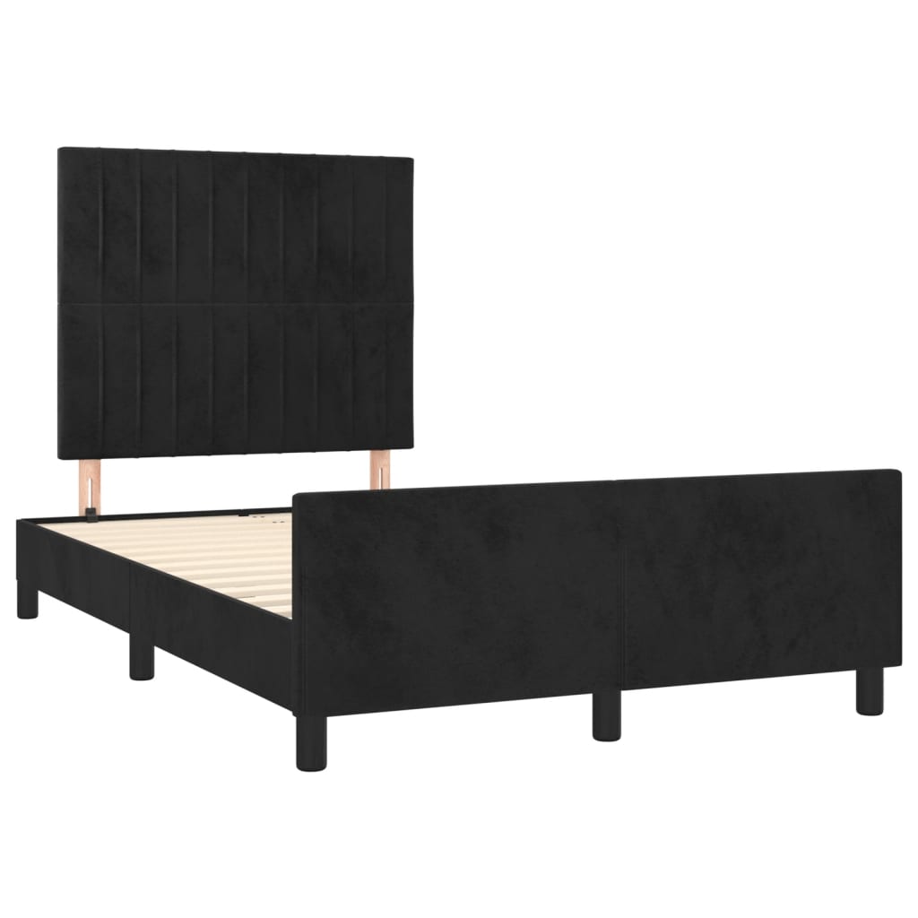 Cadre de lit sans matelas noir 120x200 cm velours