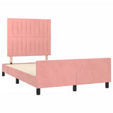 Cadre de lit sans matelas rose 120x200 cm velours