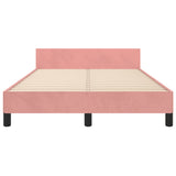 Cadre de lit sans matelas rose 120x200 cm velours