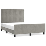 Cadre de lit sans matelas gris clair 140x190 cm velours