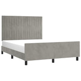 Cadre de lit sans matelas gris clair 140x190 cm velours