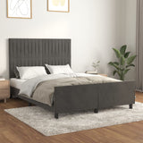 Cadre de lit sans matelas gris foncé 140x190 cm velours