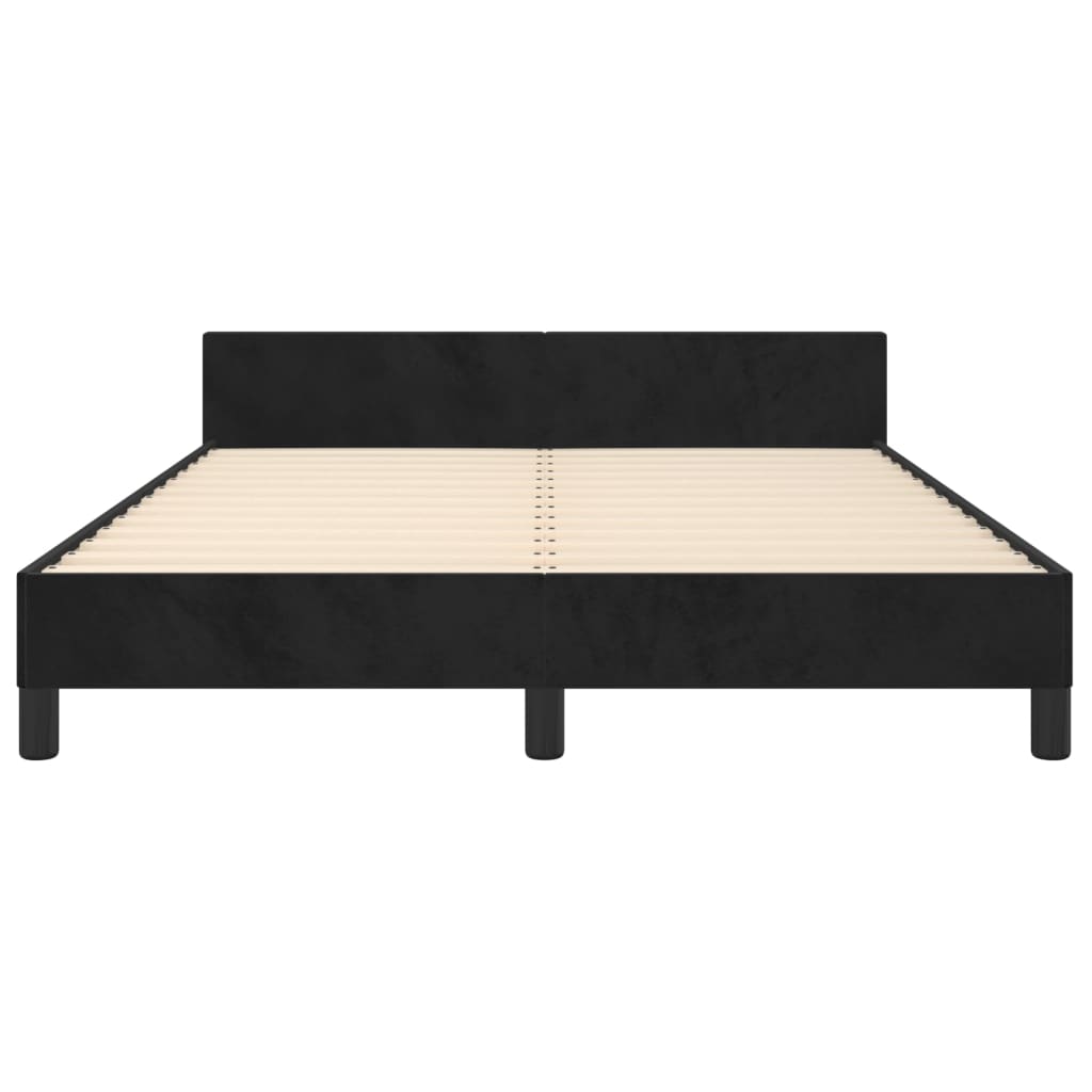 Cadre de lit sans matelas noir 140x190 cm velours