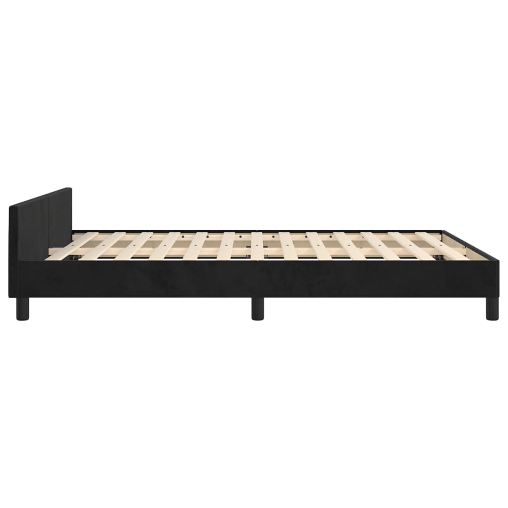 Cadre de lit sans matelas noir 140x190 cm velours