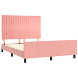 Cadre de lit sans matelas rose 140x190 cm velours