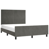 Cadre de lit sans matelas gris foncé 140x200 cm velours