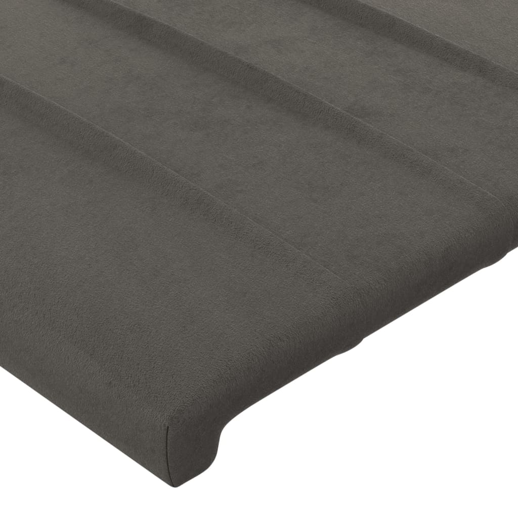 Cadre de lit sans matelas gris foncé 160x200 cm velours