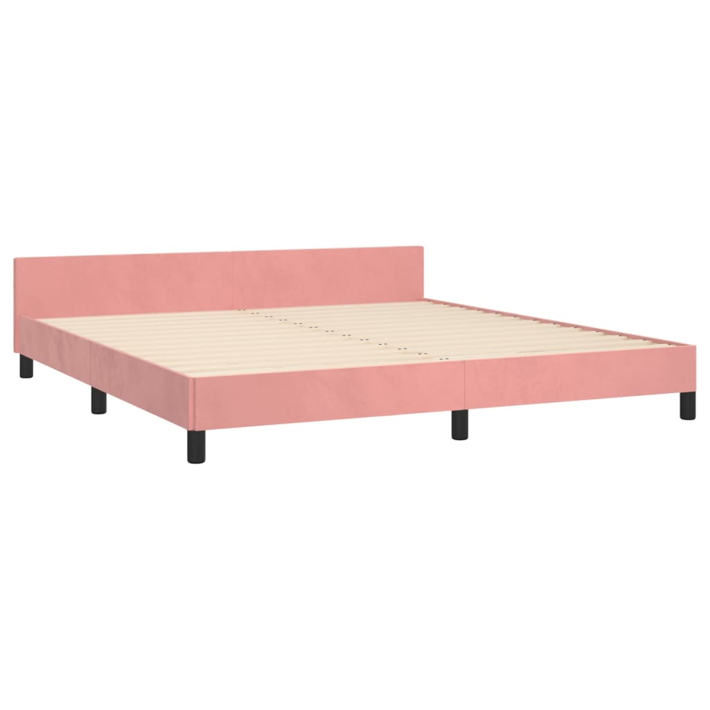 Cadre de lit sans matelas rose 160x200 cm velours