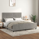 Cadre de lit sans matelas gris clair velours