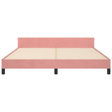 Cadre de lit sans matelas rose velours