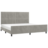 Cadre de lit sans matelas gris clair 200x200 cm velours