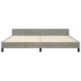 Cadre de lit sans matelas gris clair 200x200 cm velours