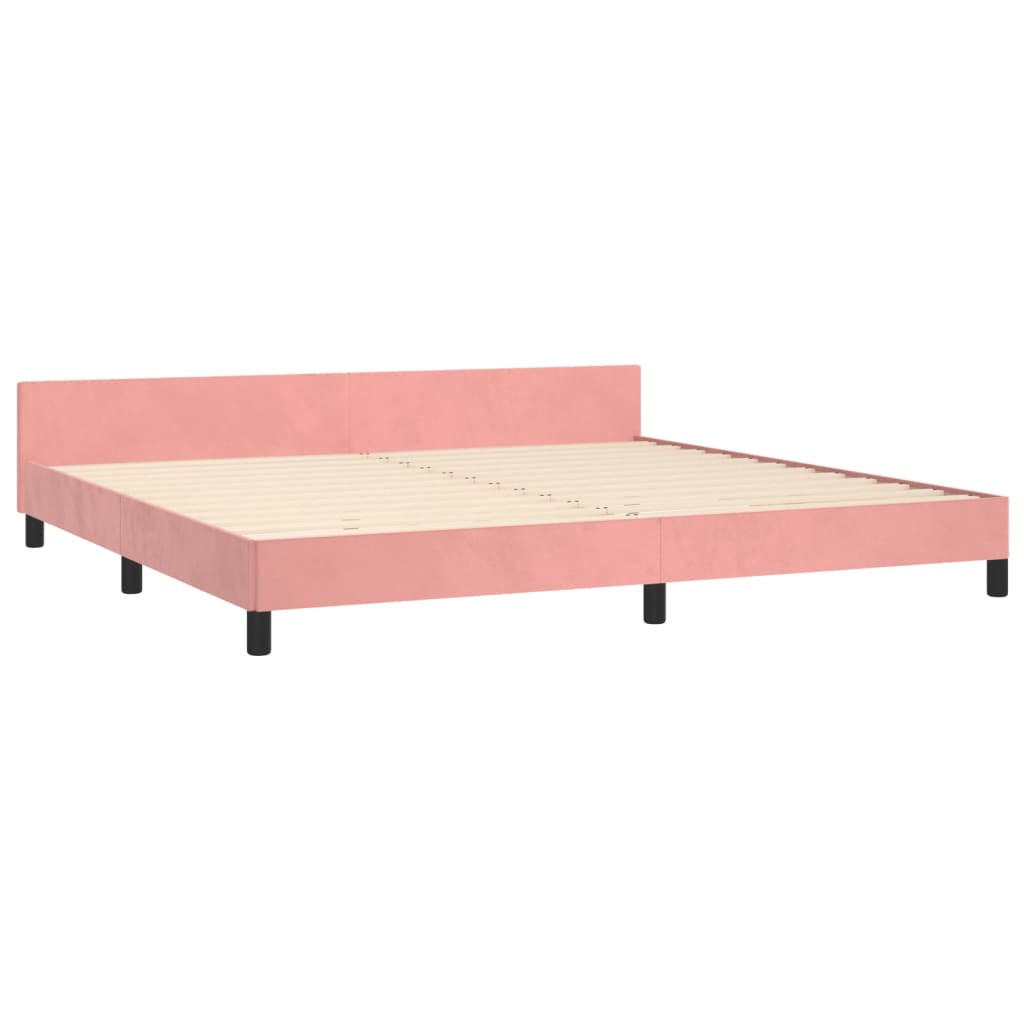 Cadre de lit sans matelas rose 200x200 cm velours