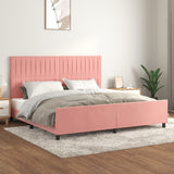 Cadre de lit sans matelas rose 200x200 cm velours