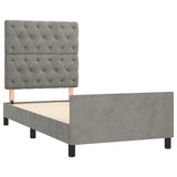 Cadre de lit sans matelas gris clair 80x200 cm velours